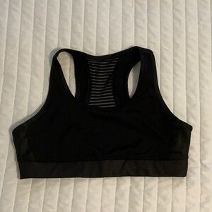 Old Navy Black Racerback Sports Bra with Breathable Mesh